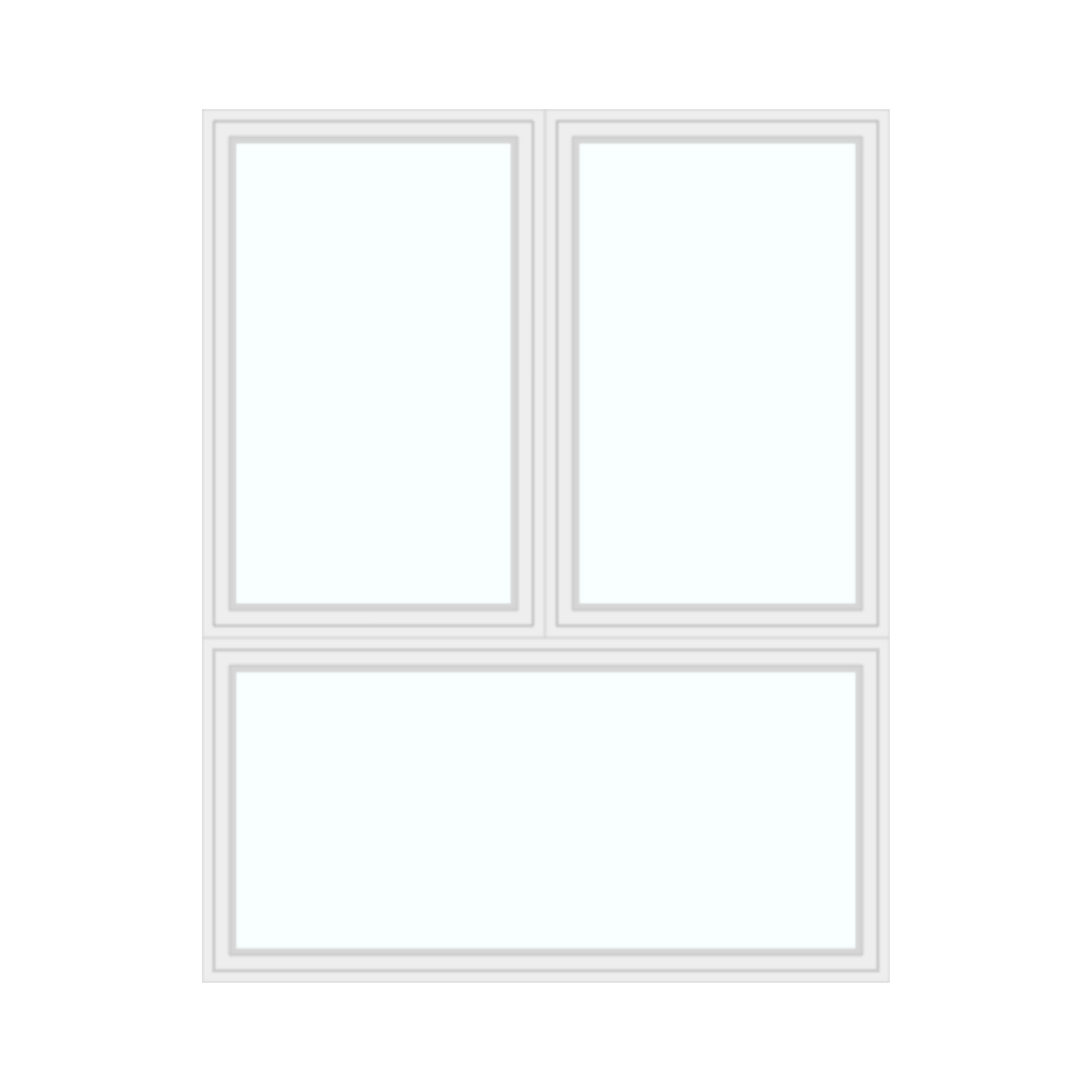 Double window with bottom leaf
